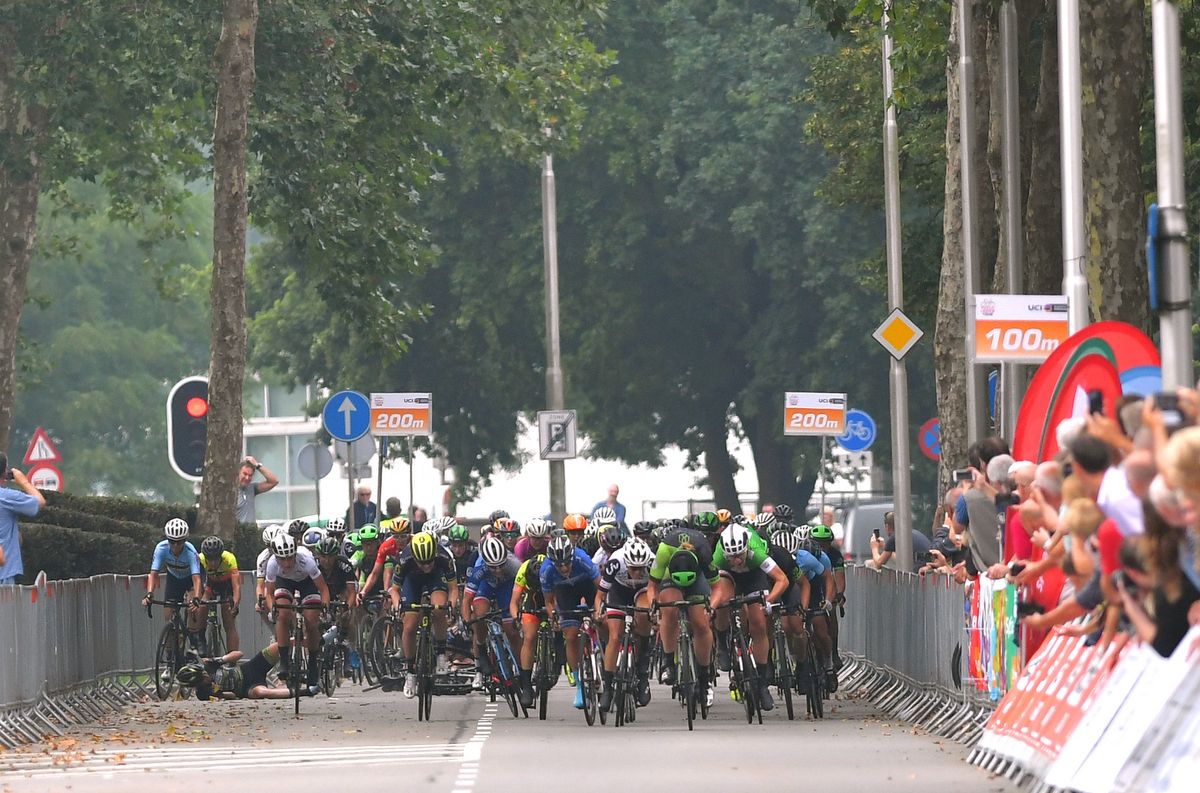 A big crash brought down several riders in the finale