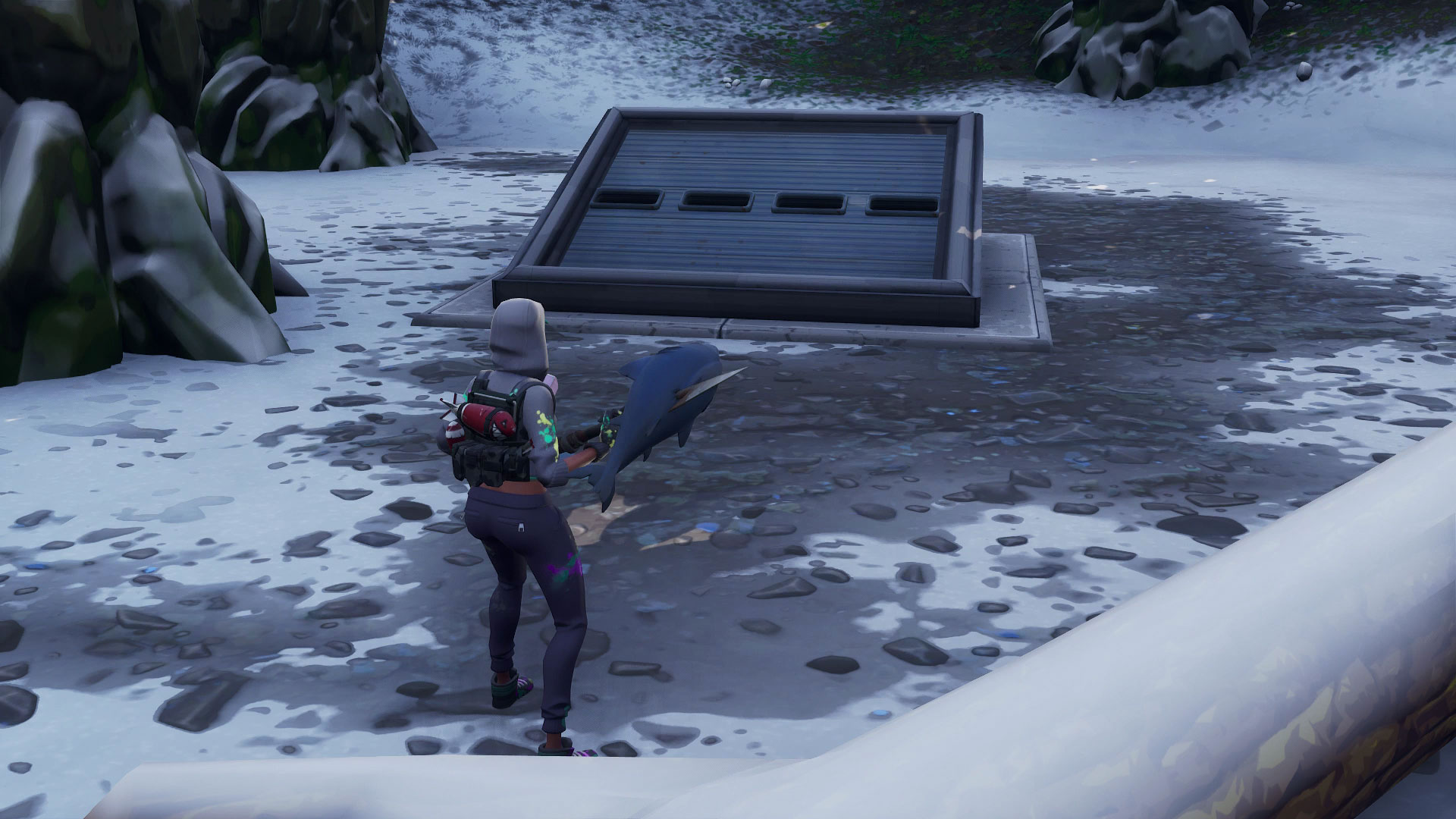 search between a mysterious hatch a giant rock lady and a precarious flatbed fortnite season 7 week 8 challenge gamesradar - fortnite rock lady flatbed