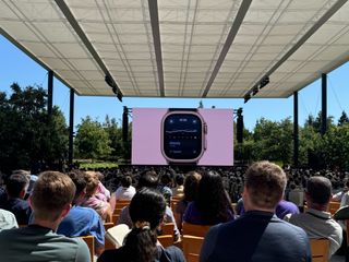 Apple watchOS 11 on a screen at WWDC 2024