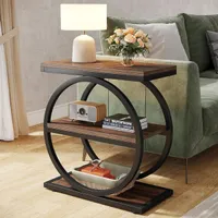 Byblight Kerlin 23.6 in. Brown Rectangle Wood End Table Byblight Kerlin 23.6 in. Brown Rectangle Wood End Table