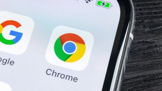De Google Chrome browser-app op een iPhone
