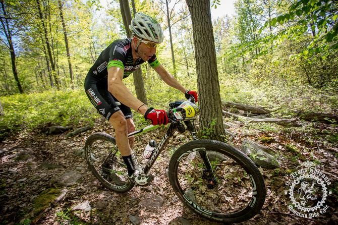 Jeremiah Bishop (Sho-Air/Cannondale) rides toward a win in the stage 1 time trial at the Trans-Sylvania Epic.