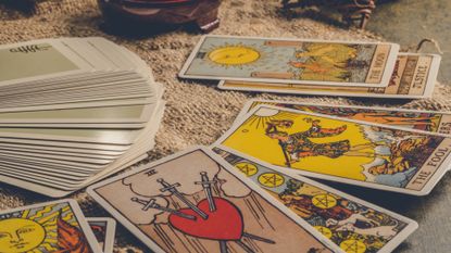 Tarotscope April 2023: Tarot cards on a table.