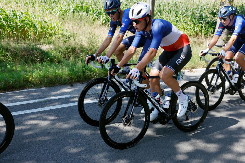 ARDOOIE BELGIUM AUGUST 23 Valentin Madouas of France and Team GroupamaFDJ competes during the 19th Renewi Tour 2023 Stage 1 a 1829km stage from Blankenberge to Ardooie on August 23 2023 in Ardooie Belgium Photo by Bas CzerwinskiGetty Images