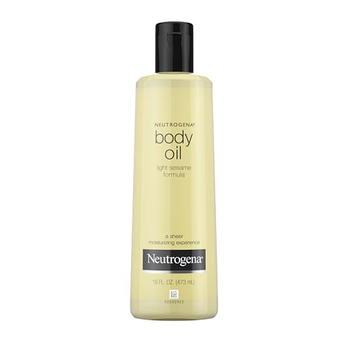 Neutrogena Body Oil Light Sesame Formula, 16 Fl Oz, Radiant Glow Moisturizer for Dry Skin, Bath &amp;amp; Shower Oil for Smooth and Hydrated Skin