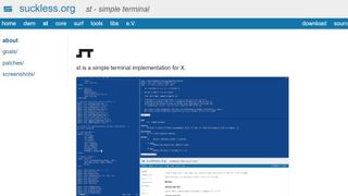 st (simple terminal) website screenshot