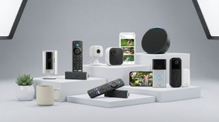 A selection of Amazon devices on display