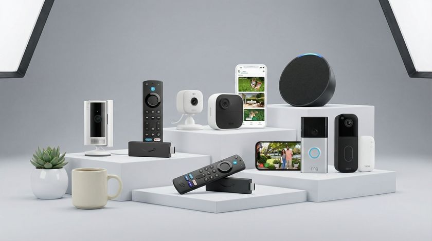 A selection of Amazon devices on display