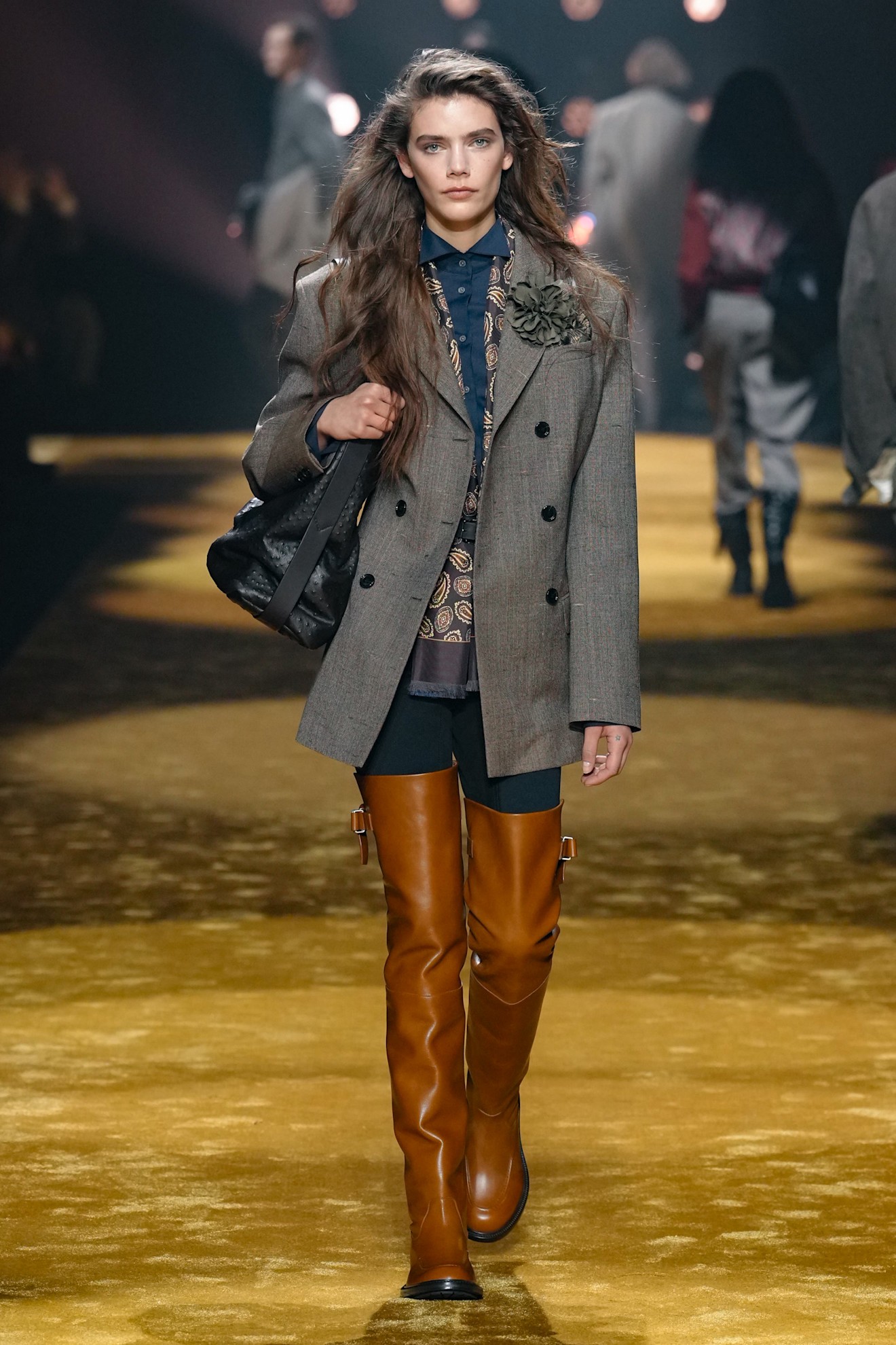 Model walks the Hugo Boss autumn/winter 2026 runway.