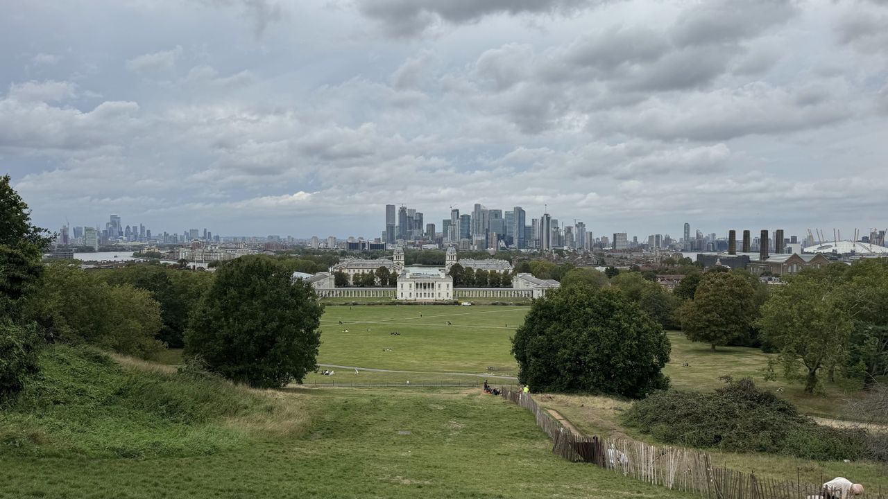 The East London skyline from Greenwich Park