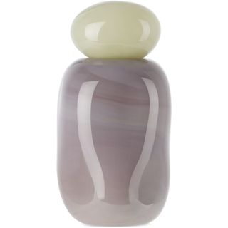 Off-White & Purple Bon Bon Medi Vase