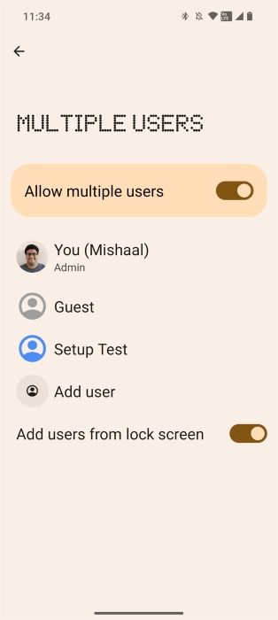Nothing OS 2.0 multiple users