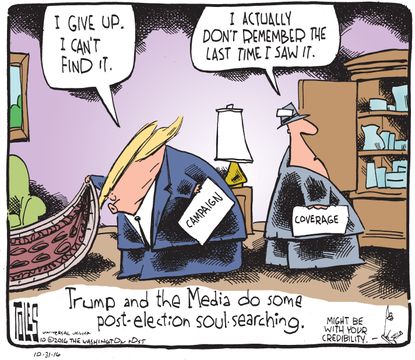 Political cartoon U.S. Donald Trump media soulless