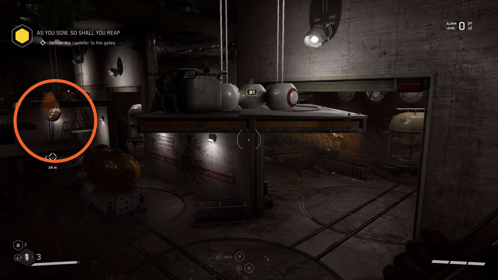 Atomic Heart yellow canister in Pesticide Workshop control panel 6