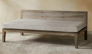 outdoor sofa made from wood with grey sofa pillow