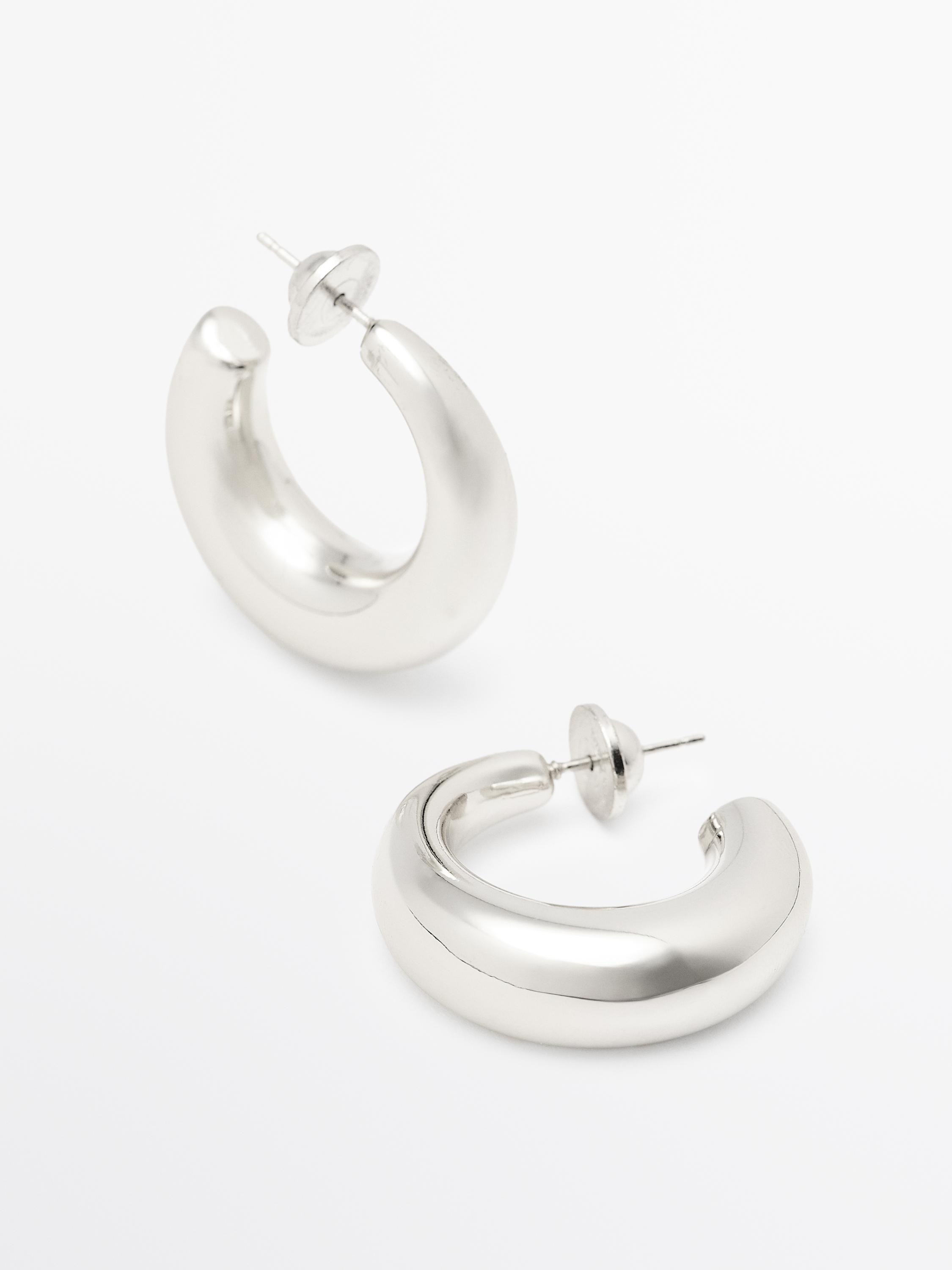 massimo dutti silver hoop earrings