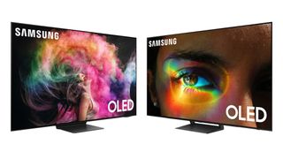Samsung 2023 OLED TVs against white background