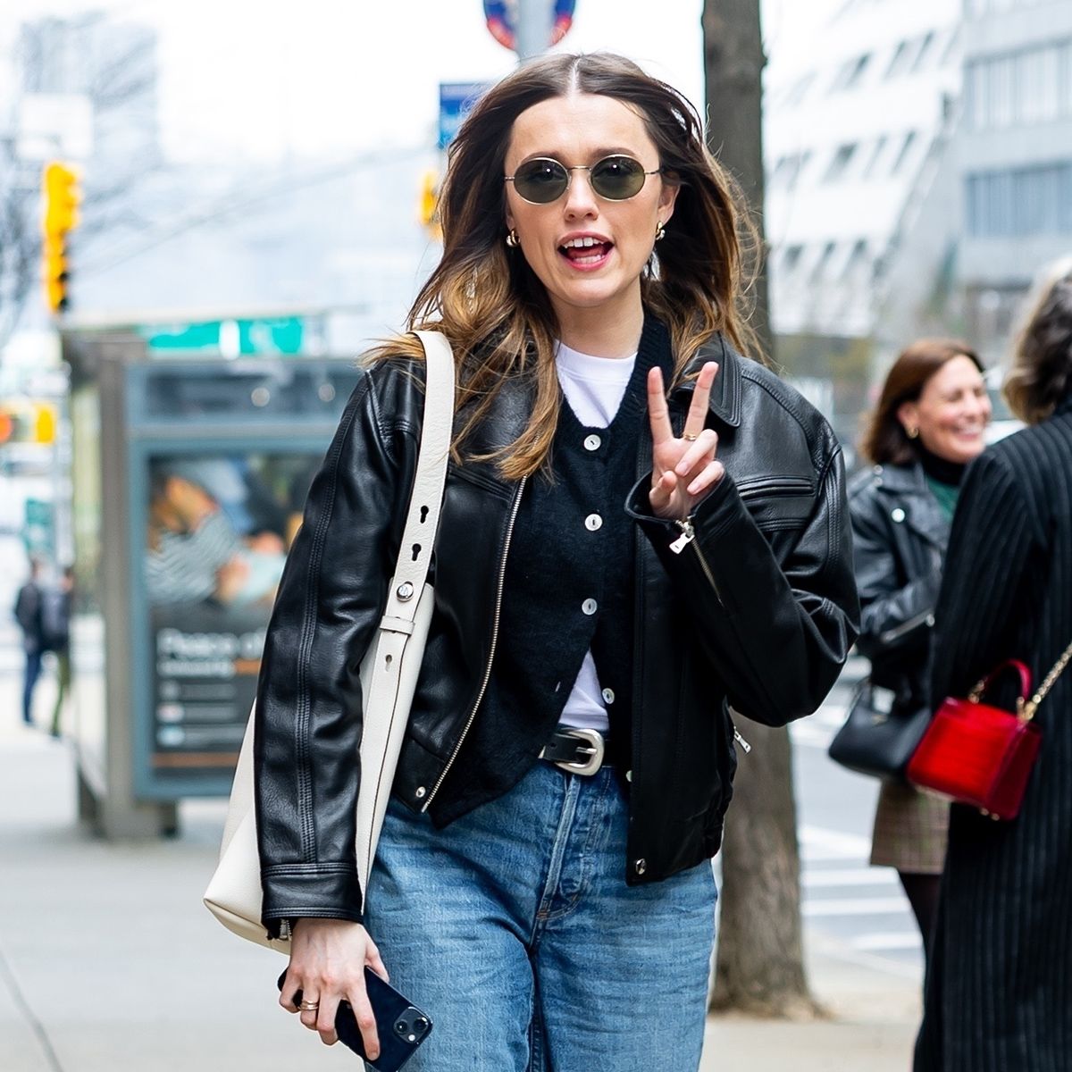 This White Lotus It Girl Just Convinced Me to Buy This Jacket Trend to Wear With Flats and Socks
