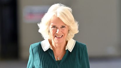 Camilla, Duchess of Cornwall visits Maggie's Barts at St Bartholomew's Hospital on October 07, 2020 in London, England
