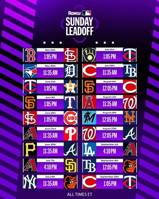 2024 MLB Sunday Leadoff schedule