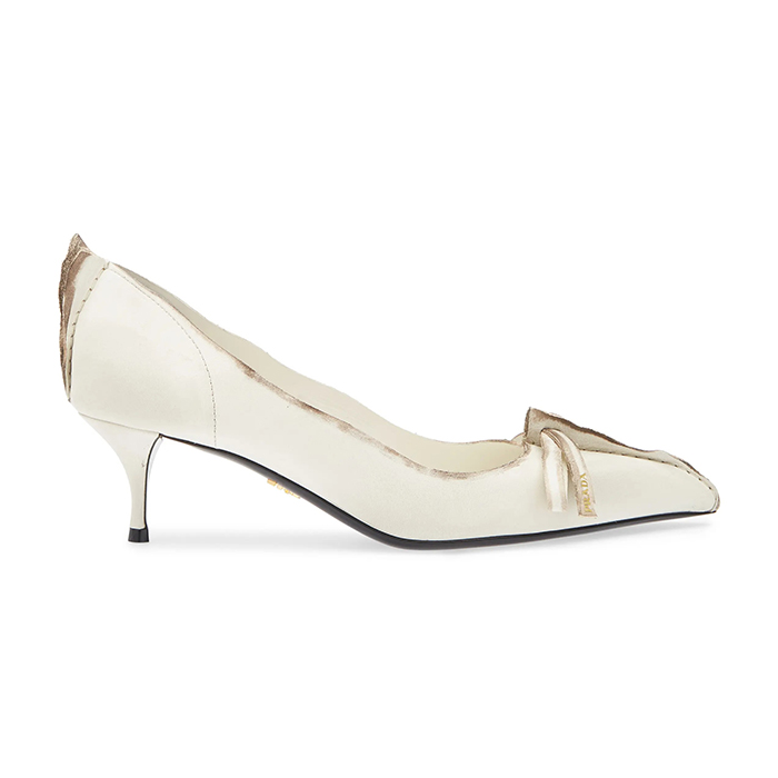 Prada, Exposed Seam Kitten Heel Pumps