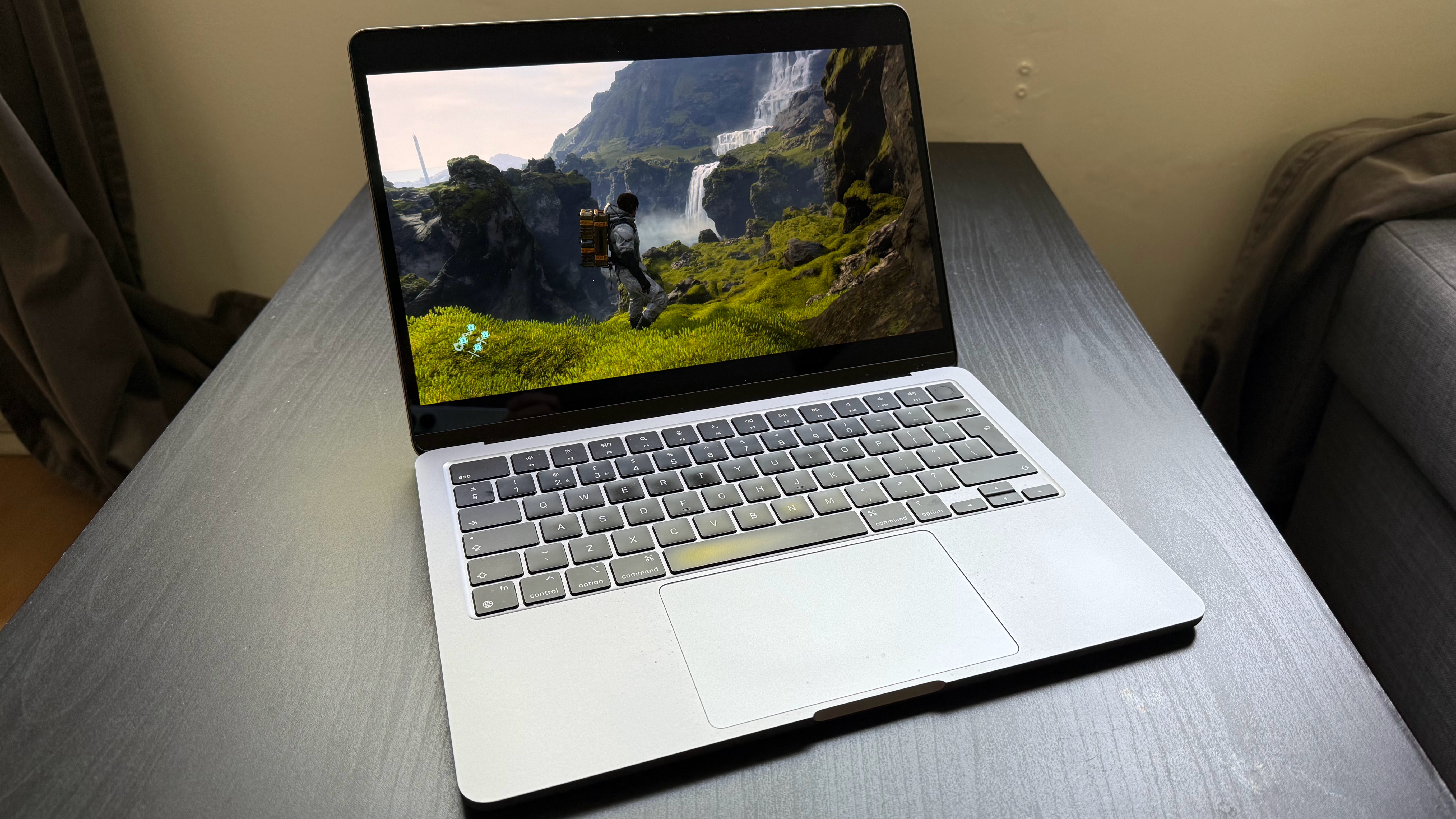 an image of a MacBook Air M2 running Death Stranding