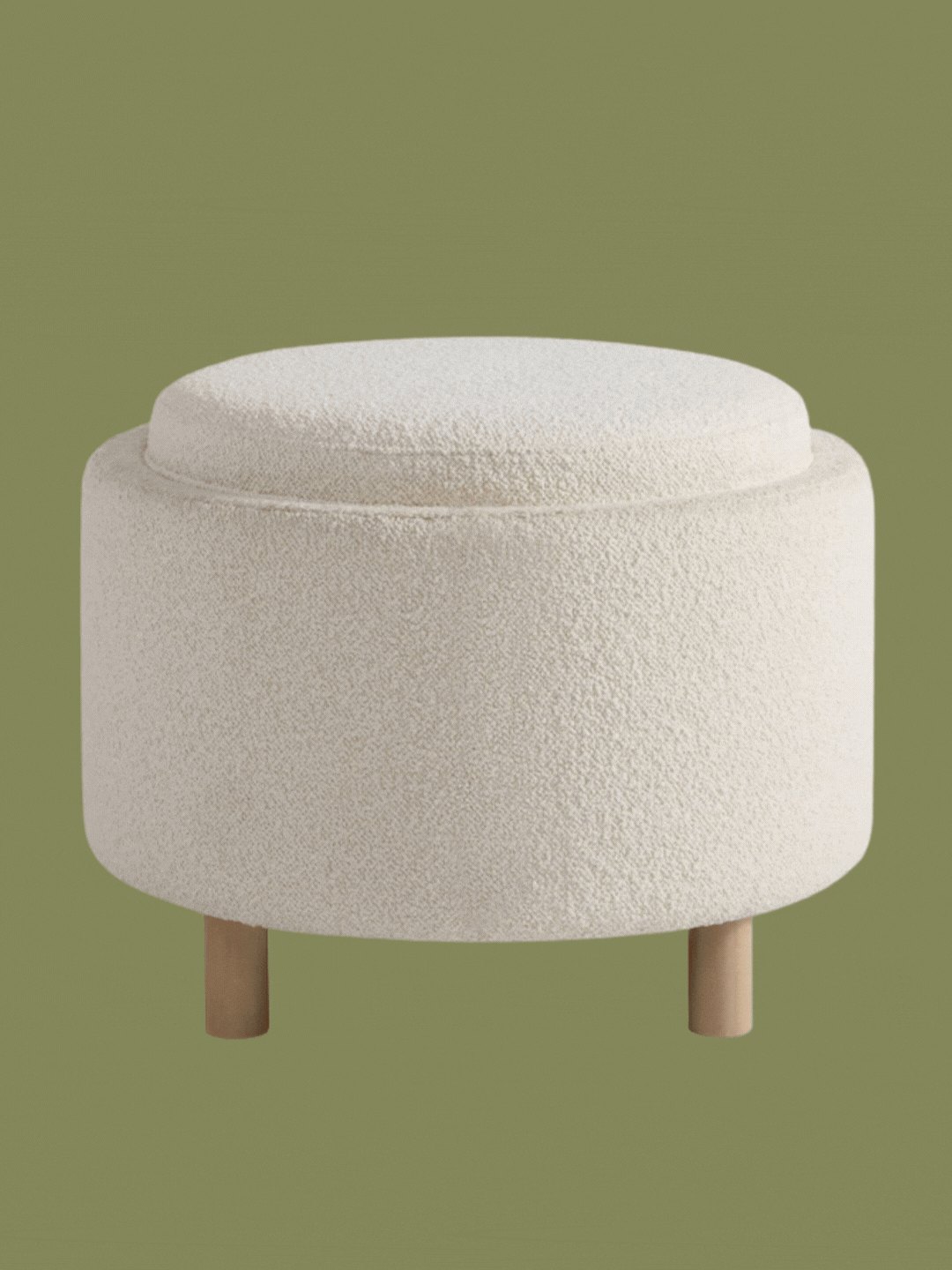 Next, Casual Boucle Oyster Natural Ashton Upholstered Storage Stool