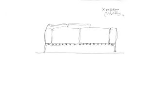 Sketch of Gregory sofa by Antonio Citterio for Flexform