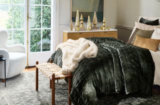 A Christmas bed spread with added texture