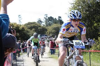 The freshman boys get started at a NICA race in Northern California