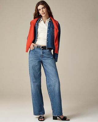 Wide-waisted, wide-leg jeans in 1984 Rigid