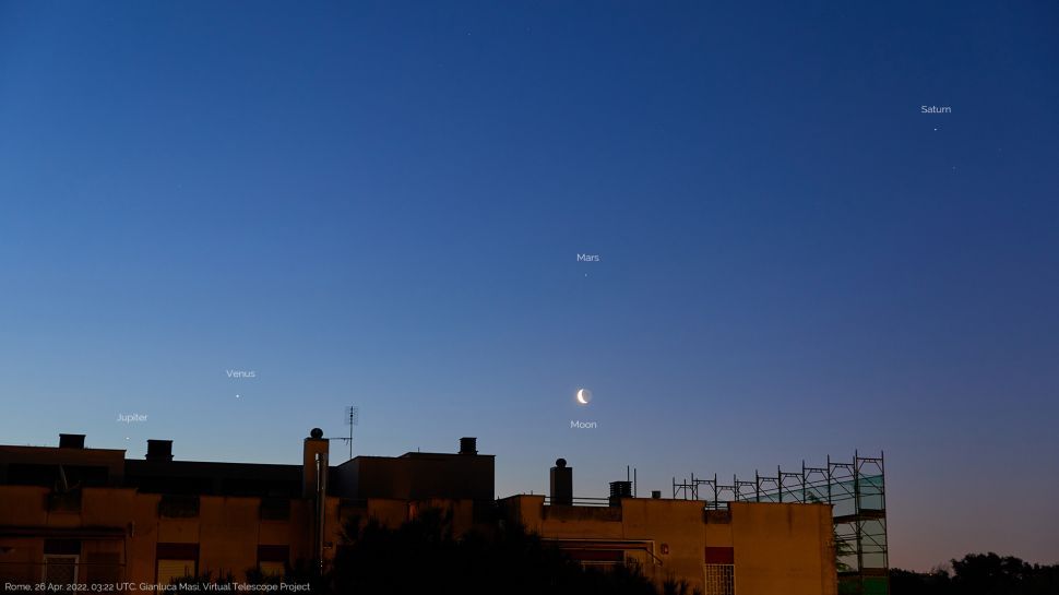 4 planets line up like ducks in a row in gorgeous night-sky image