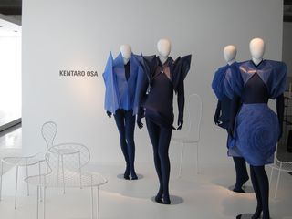 Japanese fashion designer Kentaro Osa's geometrical and three-dimensional clothing collection at Luminaire