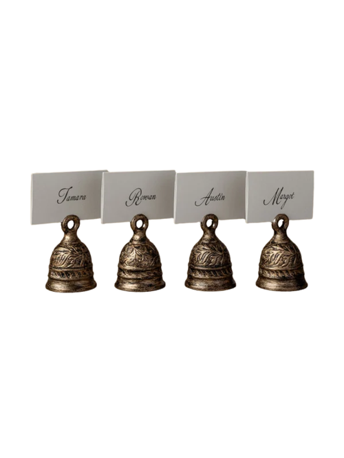 Ornate Bell Place Card Holders, Set of 4