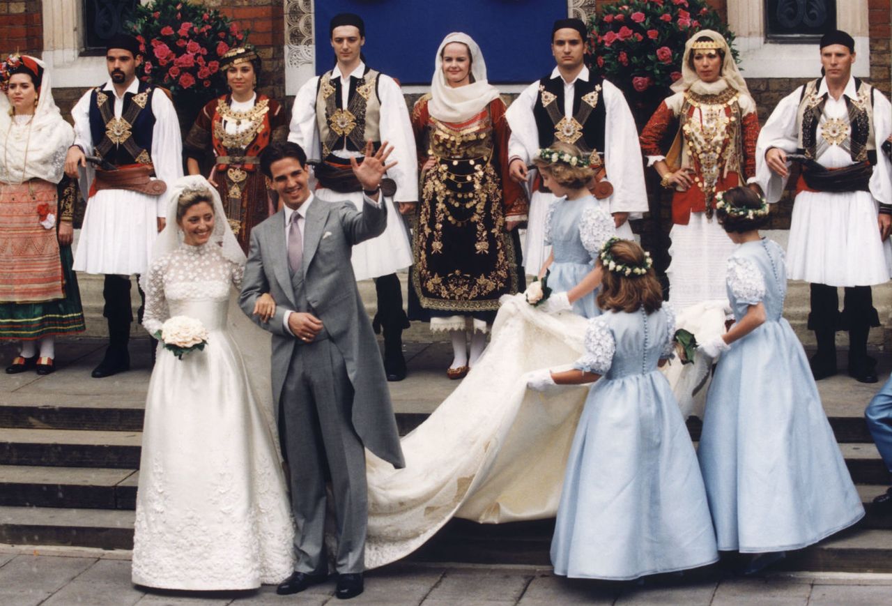 Prince Pavlos, the exiled crown prince of Greece, and his American bride, Marie-Chantal Miller