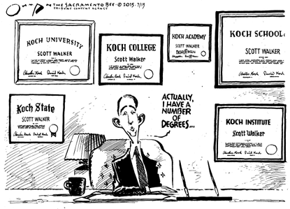 Political cartoon U.S. Scott Walker