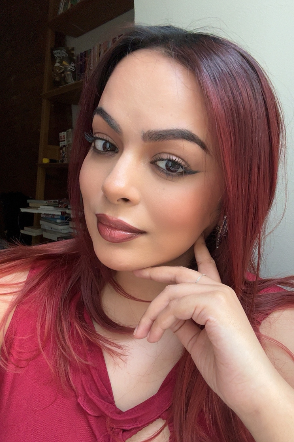 Marie Claire's Tester Kish Lal tried out the Maybelline TattooStudio Gel Pencil Eyeliner in both black and brown shades. Here she is wearing the black eyeliner shade.