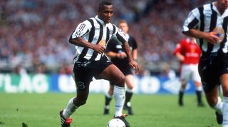 11 August 1996, Wembley, FA Charity Shield - Manchester United v Newcastle United - Les Ferdinand of Newcastle. (Photo by Mark Leech/Offside via Getty Images)