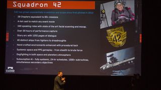 Roberts gives an overview of Squadron 42, which has been delayed until 2017.