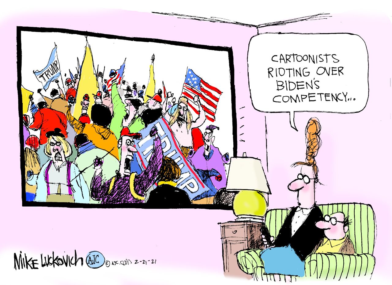 Political Cartoon U.S. trump biden competence cartoonists