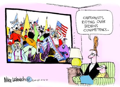 Political Cartoon U.S. trump biden competence cartoonists