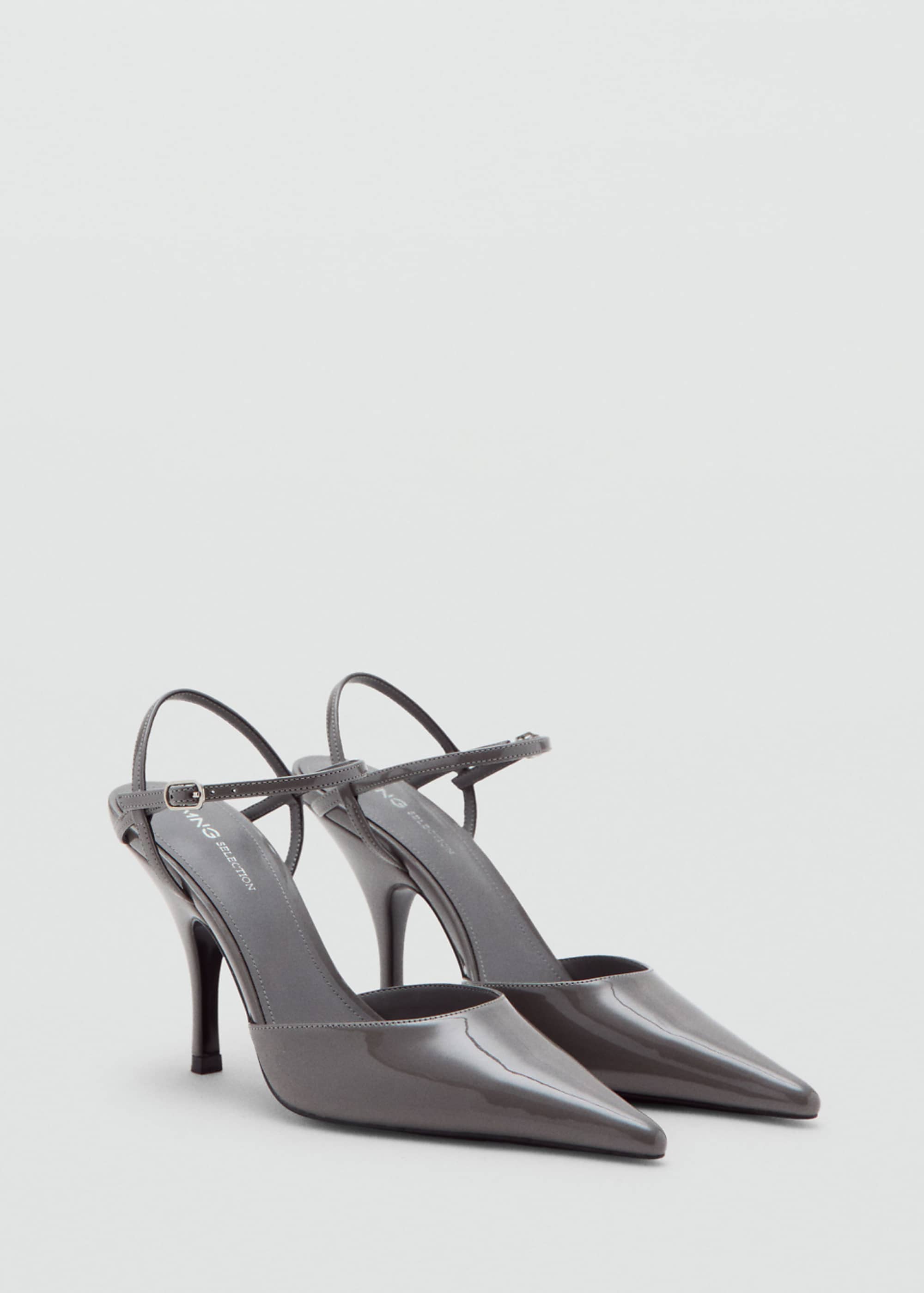 Mango Sling Back Cross Strap Heel in Grey