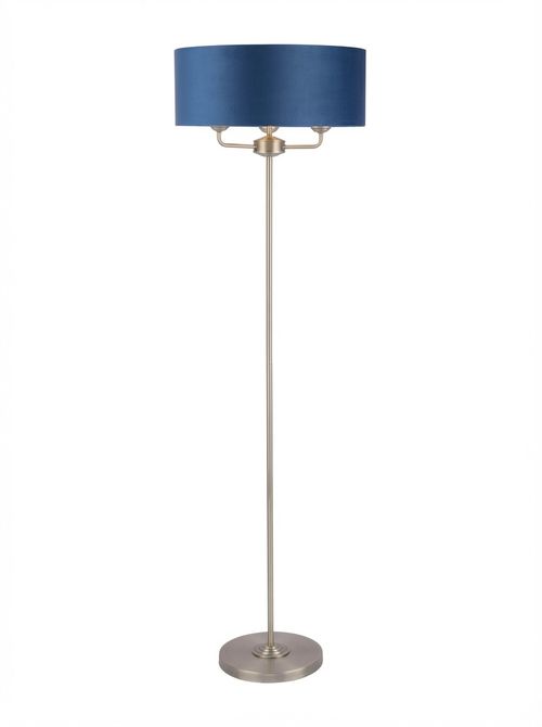 Laura Ashley Navy Sorrento Three light Complete Floor Lamp