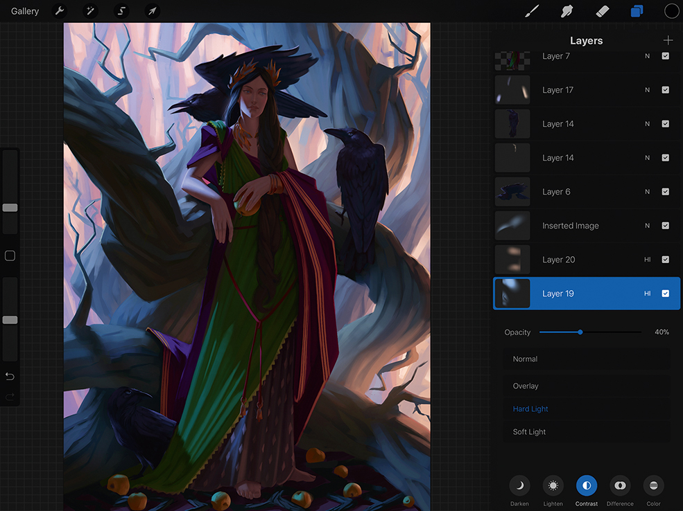 Procreate tutorial: dramatic female figure