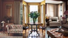 nostalgic decor trends: chintz, pelmets and trims and brown color scheme