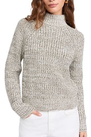 Madewell Vernon Marl Cotton Mock Neck Pullover