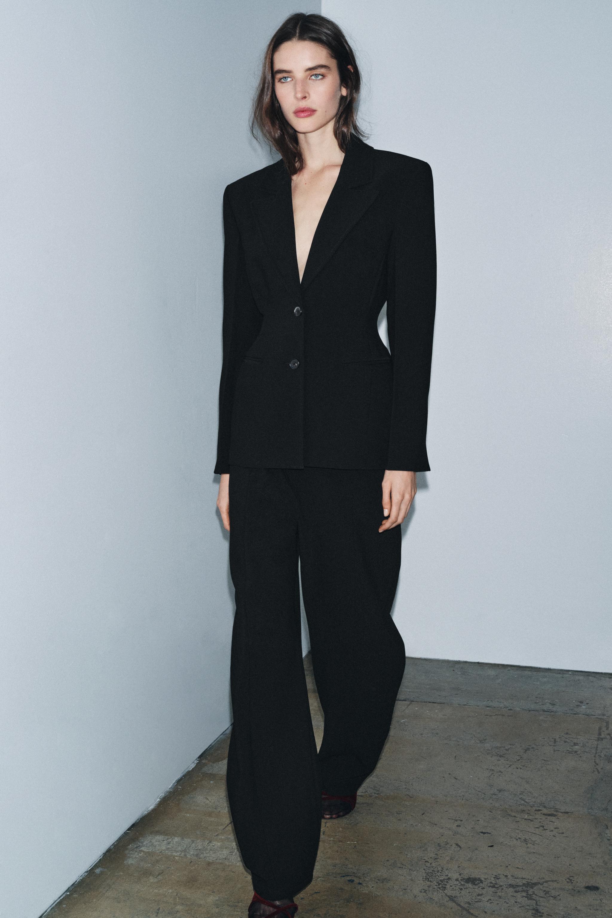 Topstitched Fitted Blazer Zw Collection