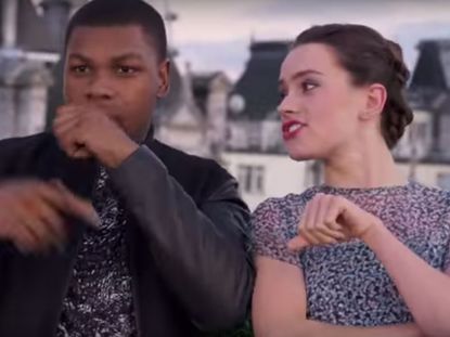 Daisy Ridley and John Boyega Star Wars rap video