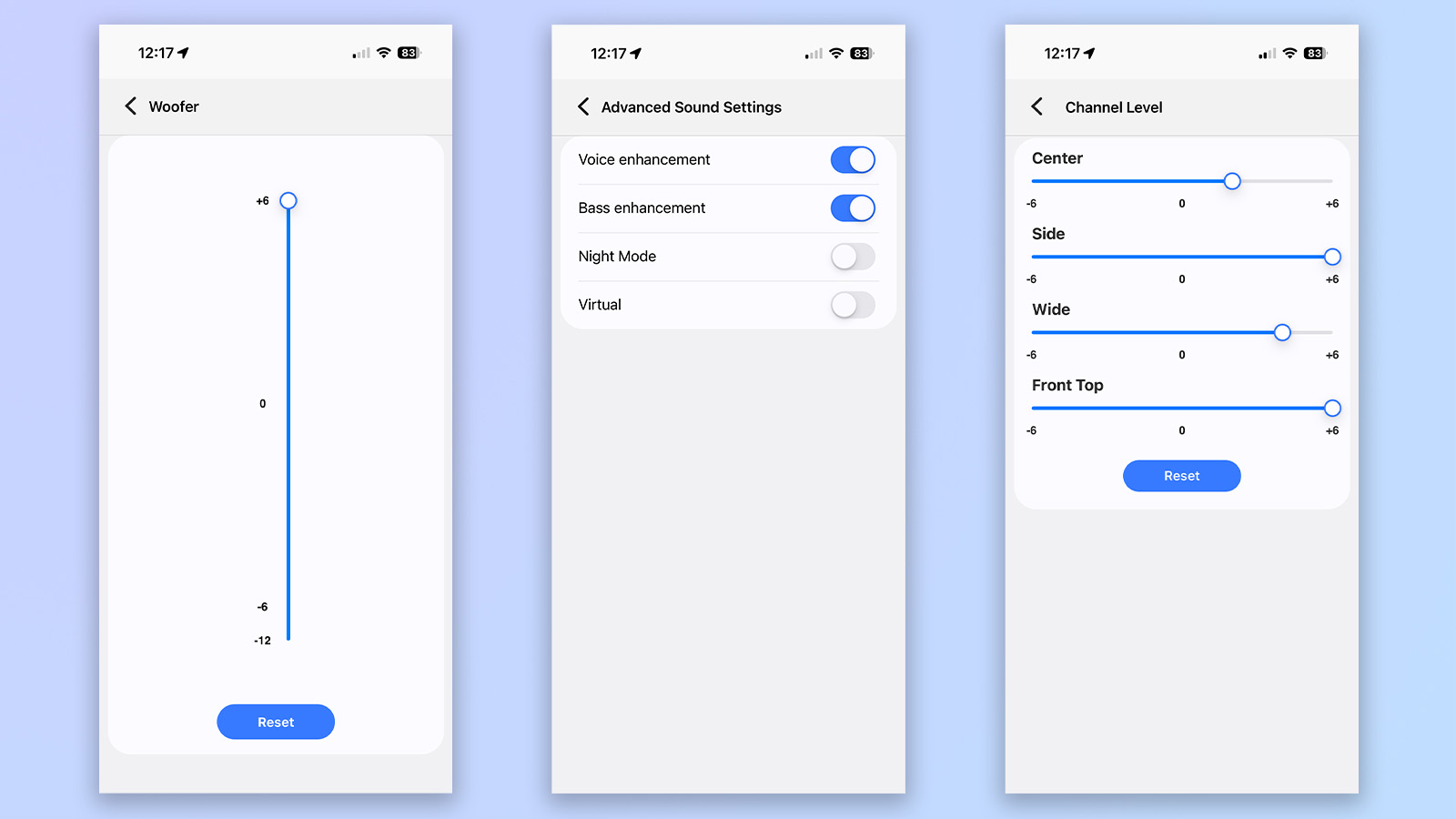 three screenshots from the samsung smartthings app