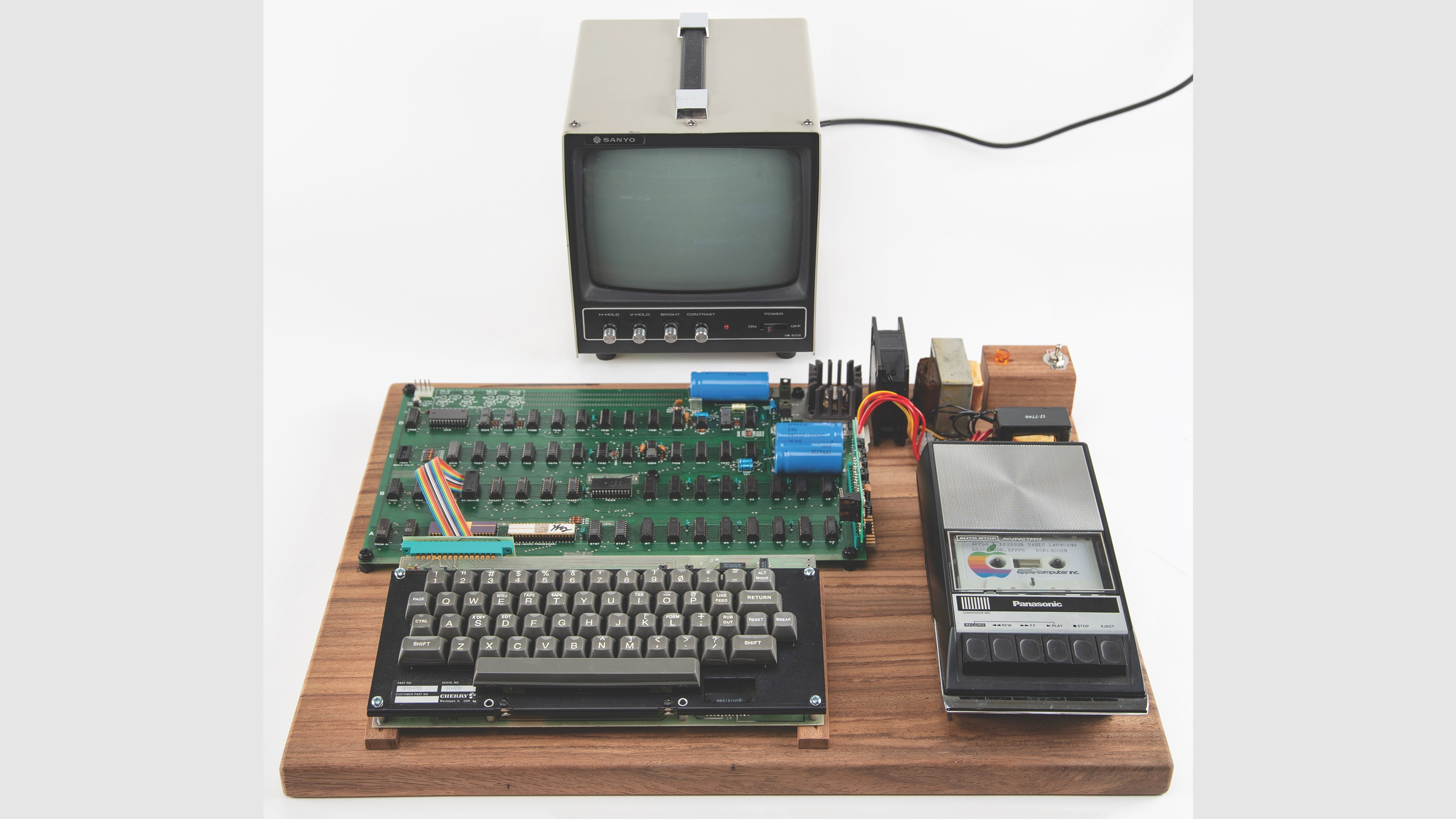 The star lot is this restored 1977 Apple-1 computer